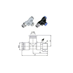 CPD Threaded Side Tee Push-in Pneumatic Fitting