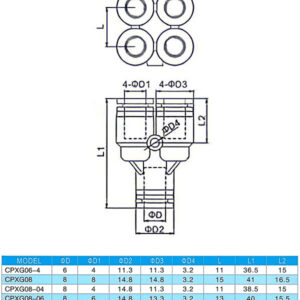 CPXG Series Plastic Y-Type Five-Way Pneumatic Quick Connect Fitting