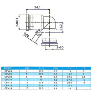 CPV Plastic Quick Plug Pneumatic Elbow