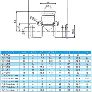 CPE plastic tee push fit fitting
