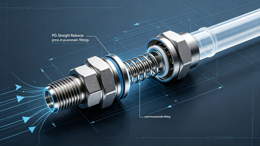 PG straight reducer push-in pneumatic fittings