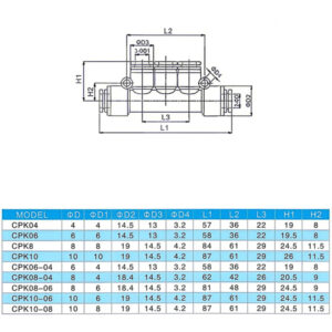 CPK Plastic 5-Way Push In Fitting
